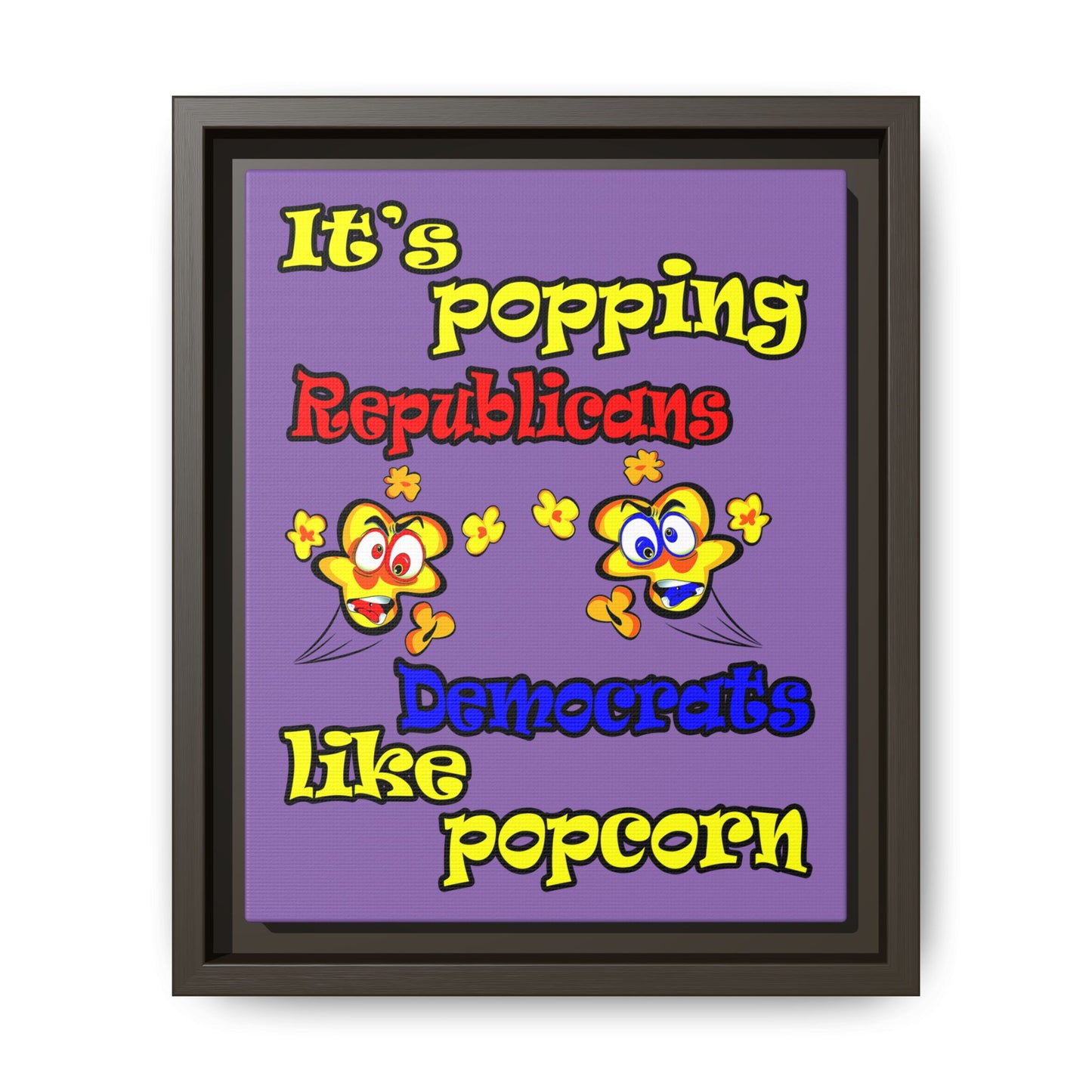 popping like popcorn - framed canvas art (light purple)