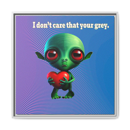 I don't care that your grey - framed canvas art (light blue-purple wave)