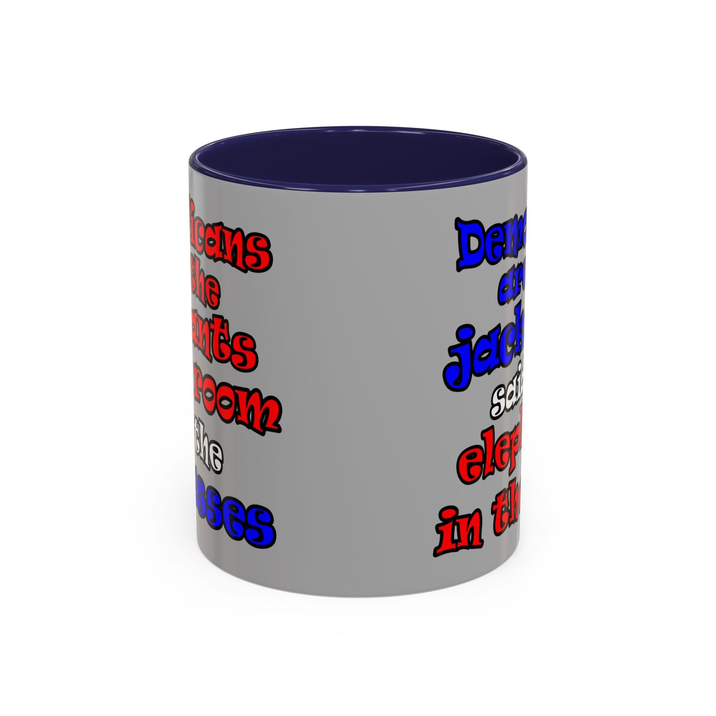 donkeys and elephants - Accent Mug (light grey)