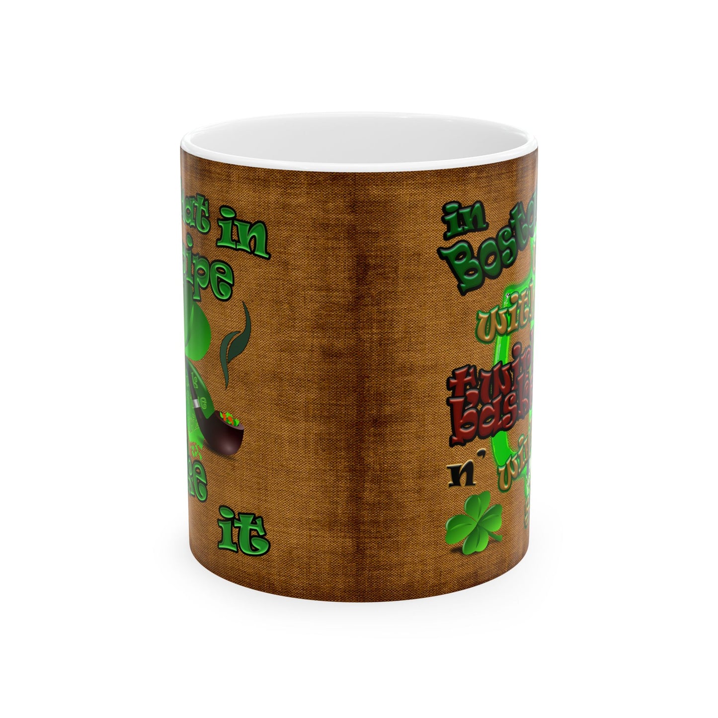 celtics logo - White Mug (brown papyrus)