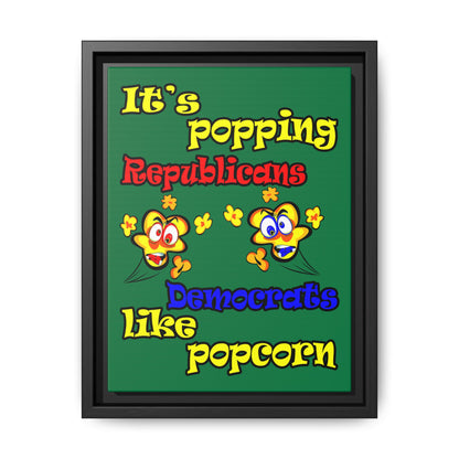 popping like popcorn - framed canvas art (dark green)