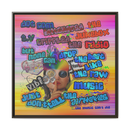 drop the beat - framed canvas art (color blur)