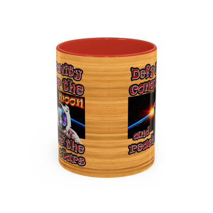 defy conquer reach - Accent Mug (butterscotch wood finish)