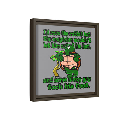 turtle race - framed canvas art (grey)