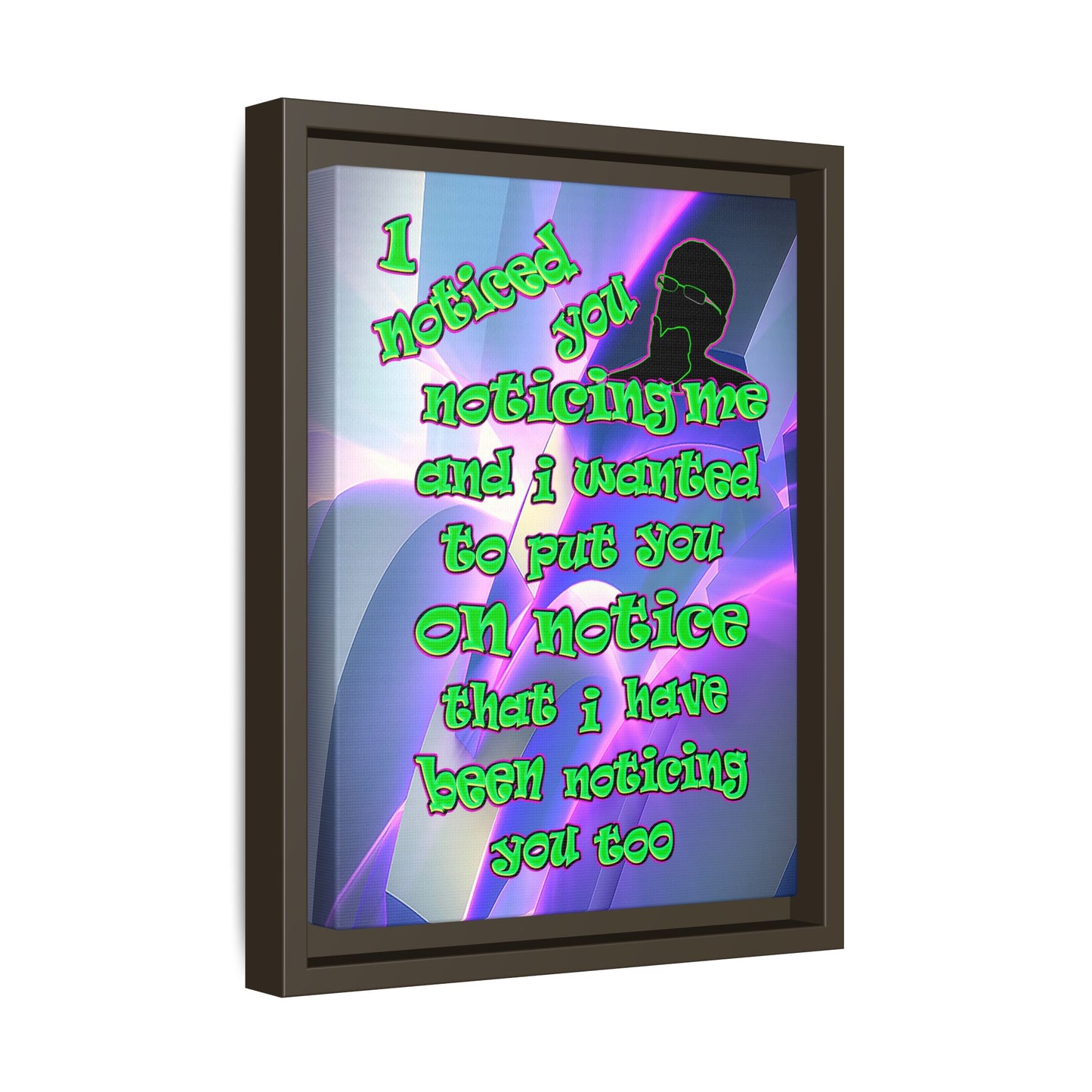 noticed you noticing - framed canvas art (grey-pink wave)
