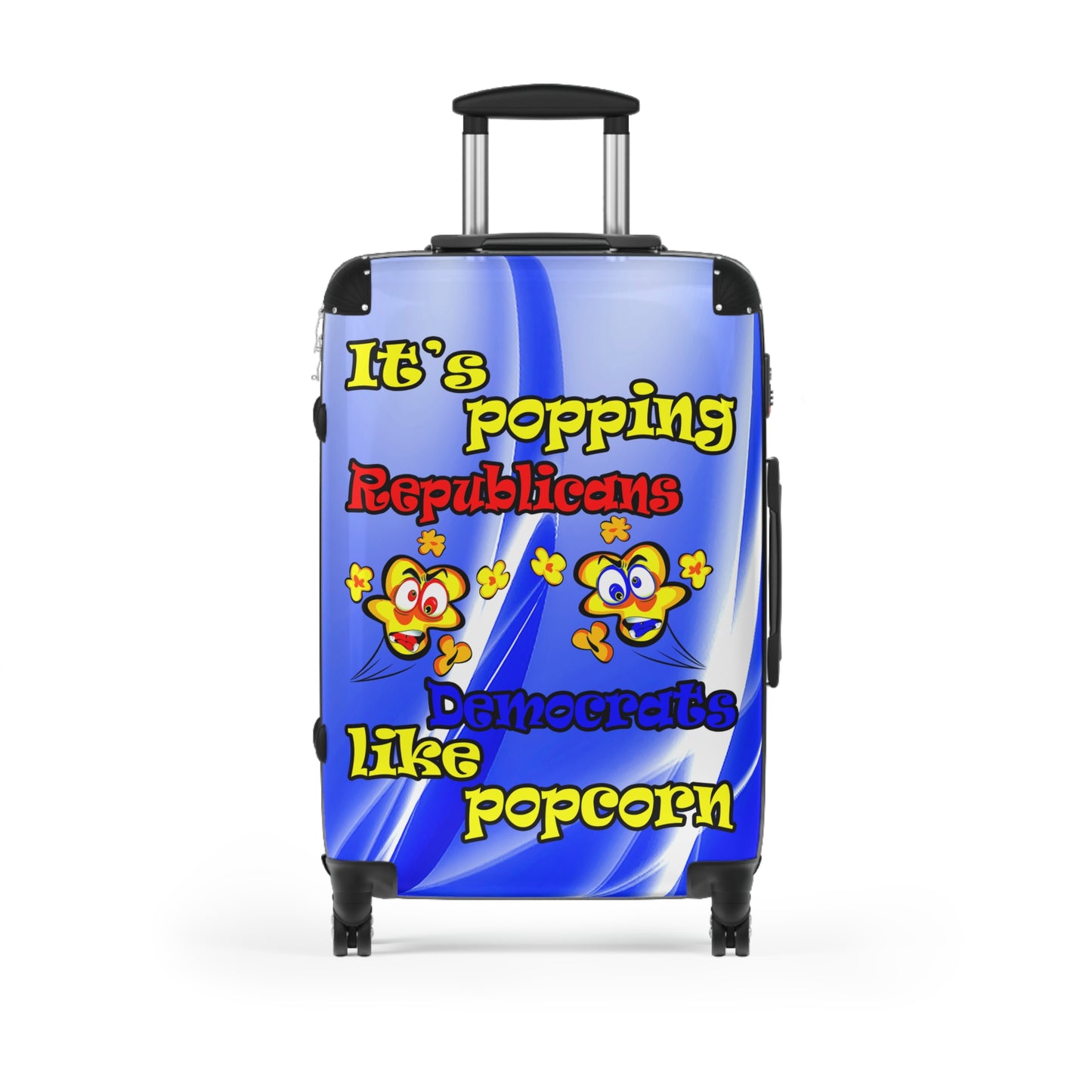 popping like popcorn - Suitcase (blue-white wave)