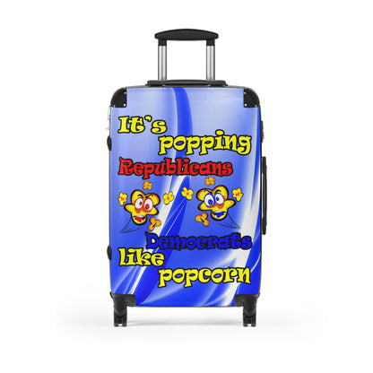 popping like popcorn - Suitcase (blue-white wave)