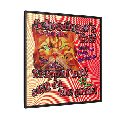 schrodinger's cat - framed canvas art (yellow-orange wave)