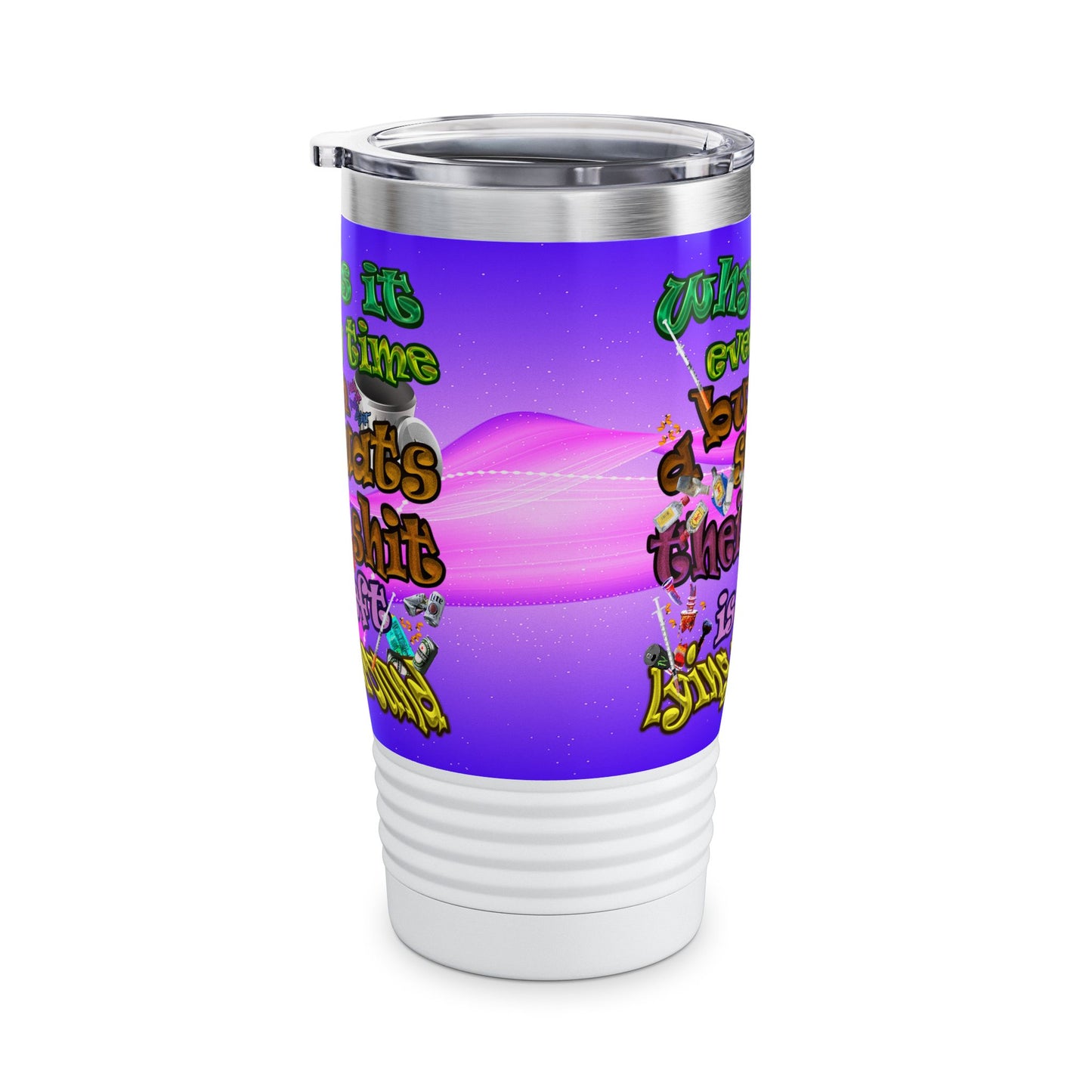 the bum's shit - Ringneck Tumbler, 20oz (purple-pink wave)