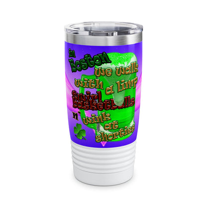 celtics logo - Ringneck Tumbler, 20oz (purple-pink wave)
