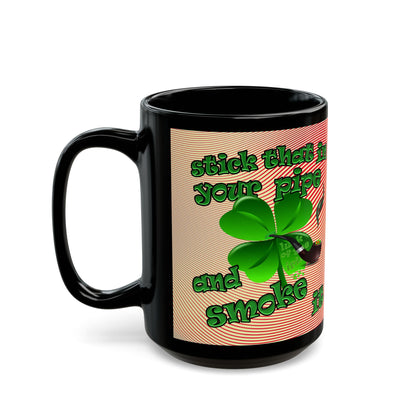 celtics logo - Black Mug (yellow-orange wave)