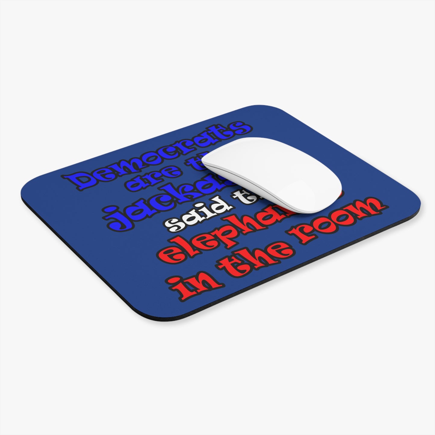 donkeys and elephants - Mouse Pad (Rectangle) (dark blue)