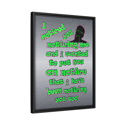 noticed you noticing - framed canvas art (brushed nickel)