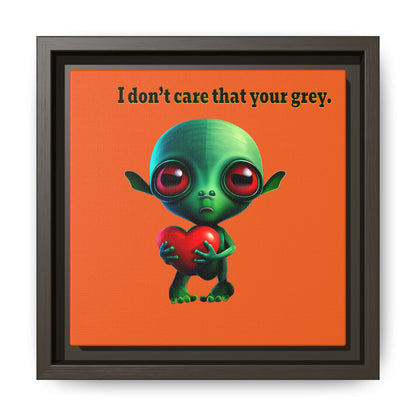 I don't care that your grey - framed canvas art (orange)