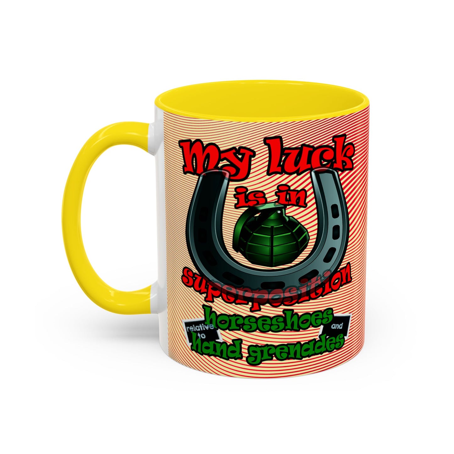 my luck - Accent Mug (yellow-orange wave)