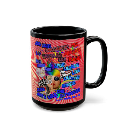 drop the beat - Black Mug (yellow-orange wave)