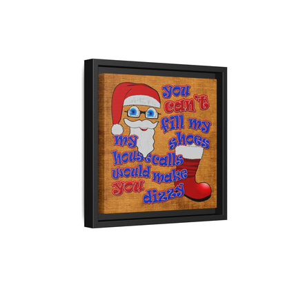 santa's shoes - framed canvas art (brown papyrus)