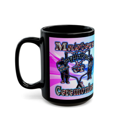 em cee squared - Black Mug (light blue-pink wave)