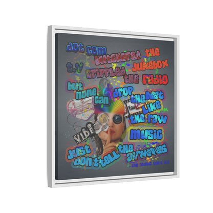 drop the beat - framed canvas art (grey-light grey)