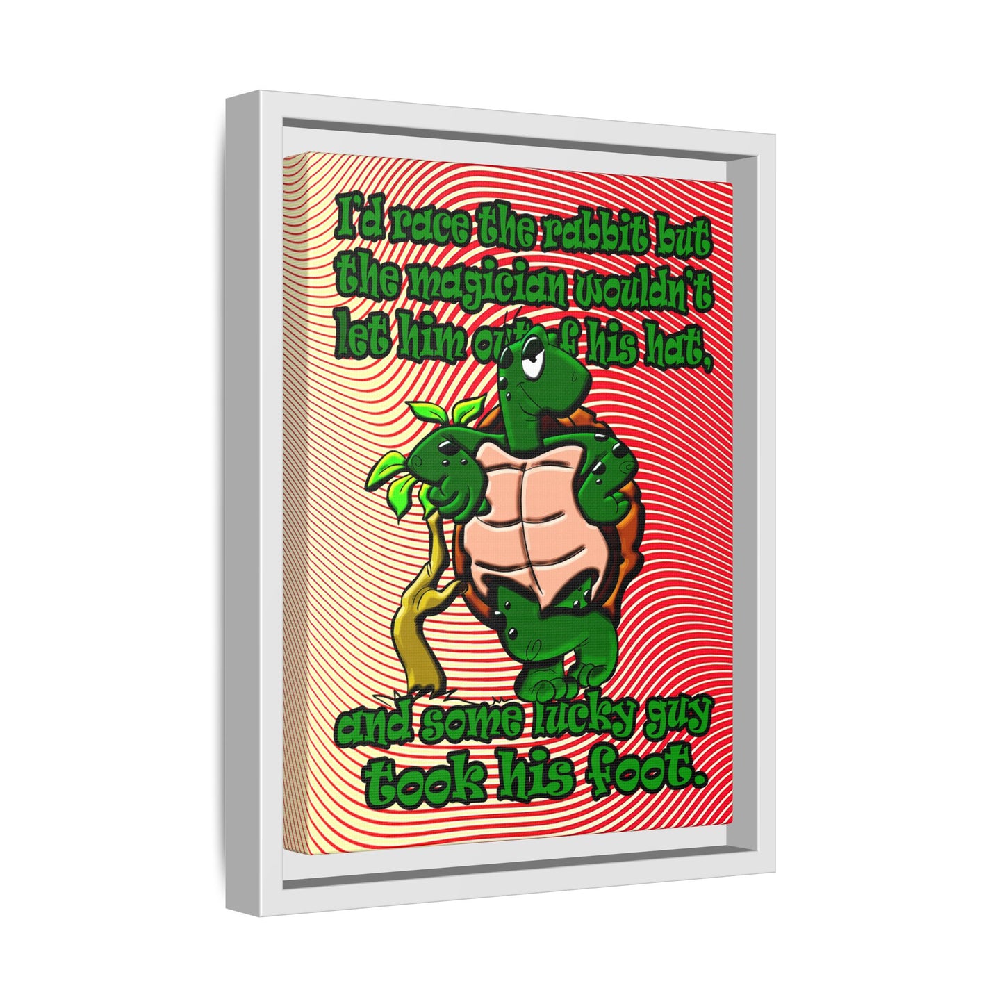 turtle race - framed canvas art (yellow-orange wave)