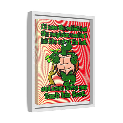 turtle race - framed canvas art (yellow-orange wave)