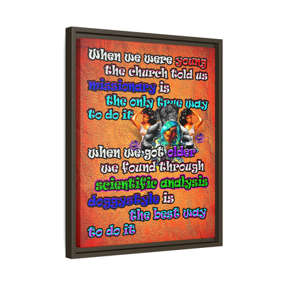 doggystyle - framed canvas art (burnt orange)