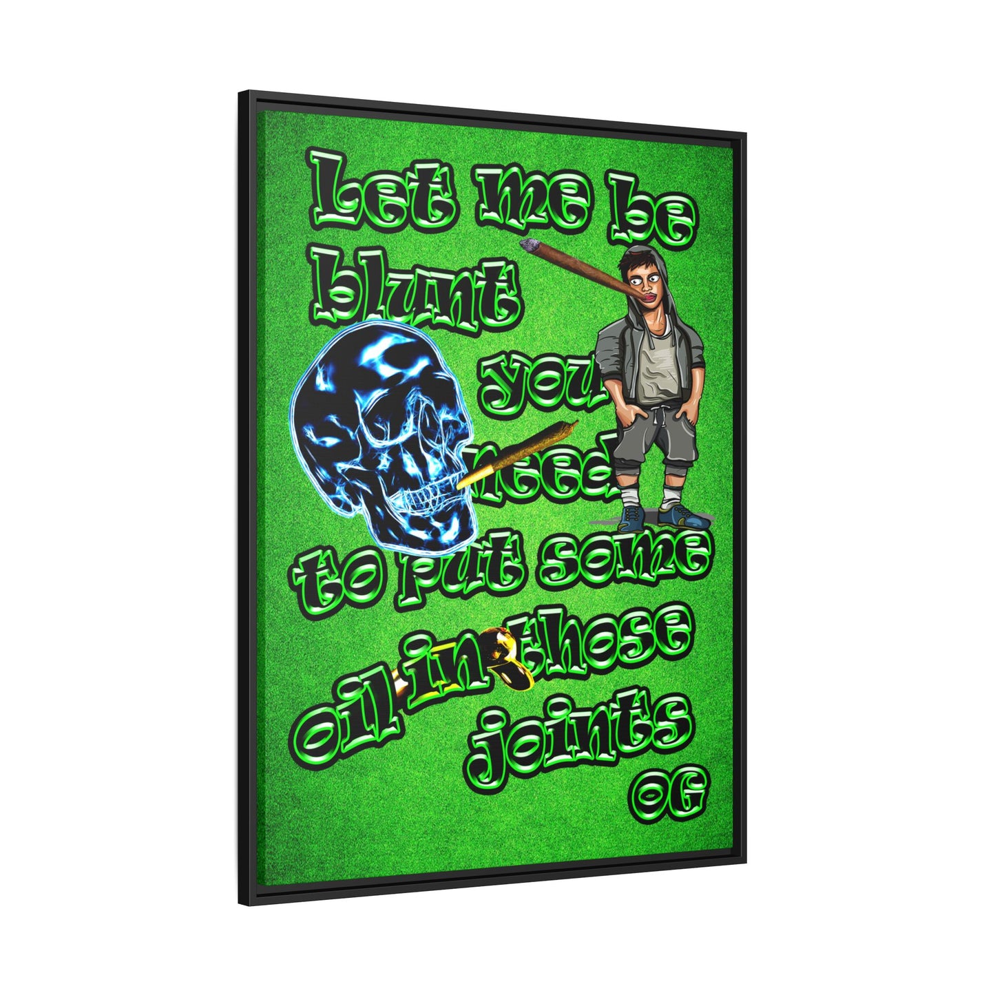 og - framed canvas art (green turf)