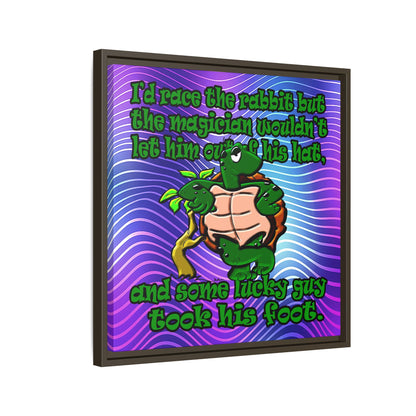 turtle race - framed canvas art (purple wave)