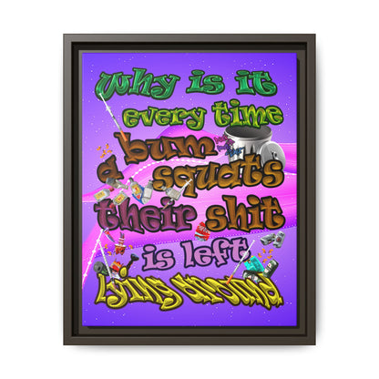 the bum's shit - framed canvas art (purple-pink wave)