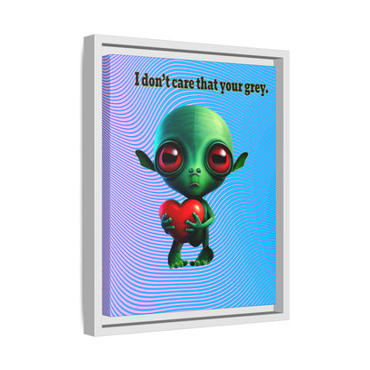 I don't care that your grey - framed canvas art (light blue-purple wave)