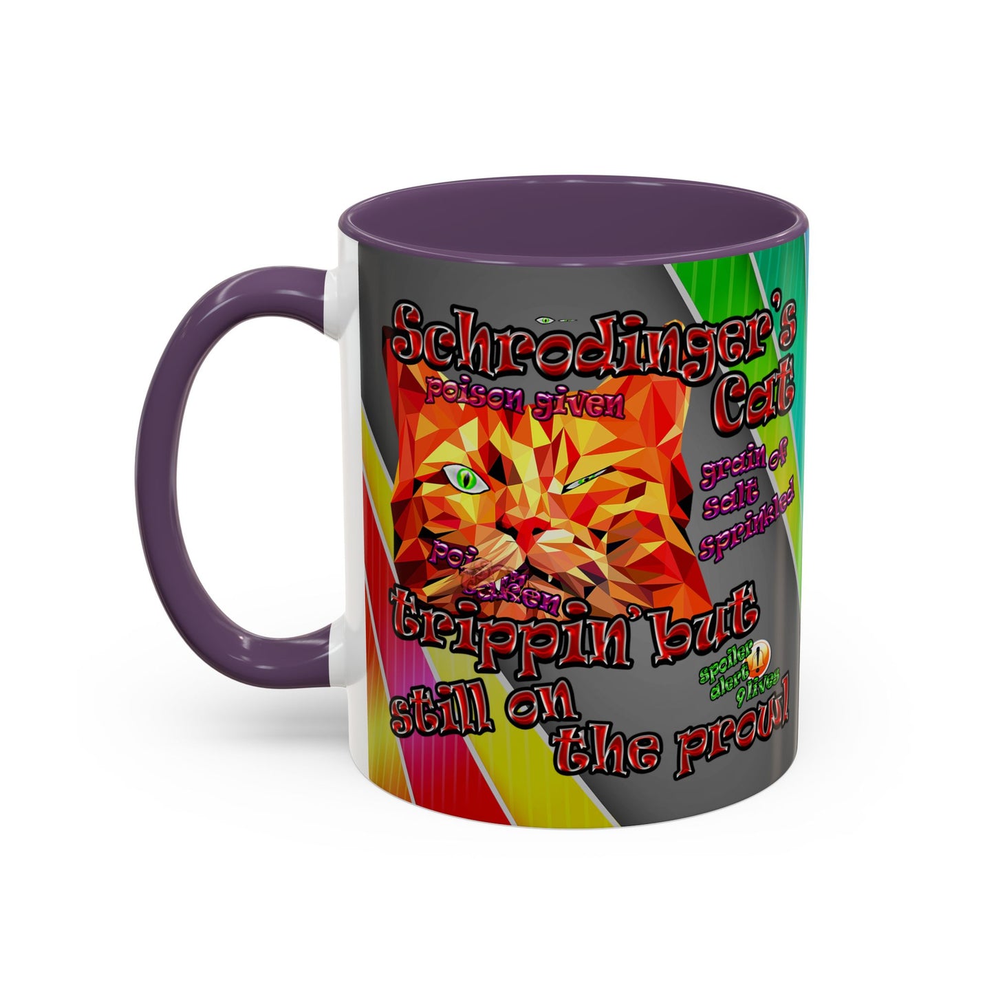 schrodinger's cat - Accent Mug (rainbow split)