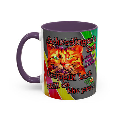 schrodinger's cat - Accent Mug (rainbow split)