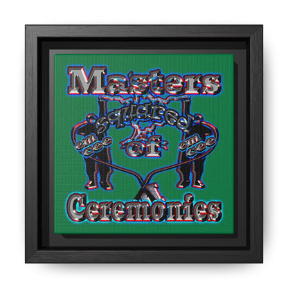 em cee squared - framed canvas art (dark green)