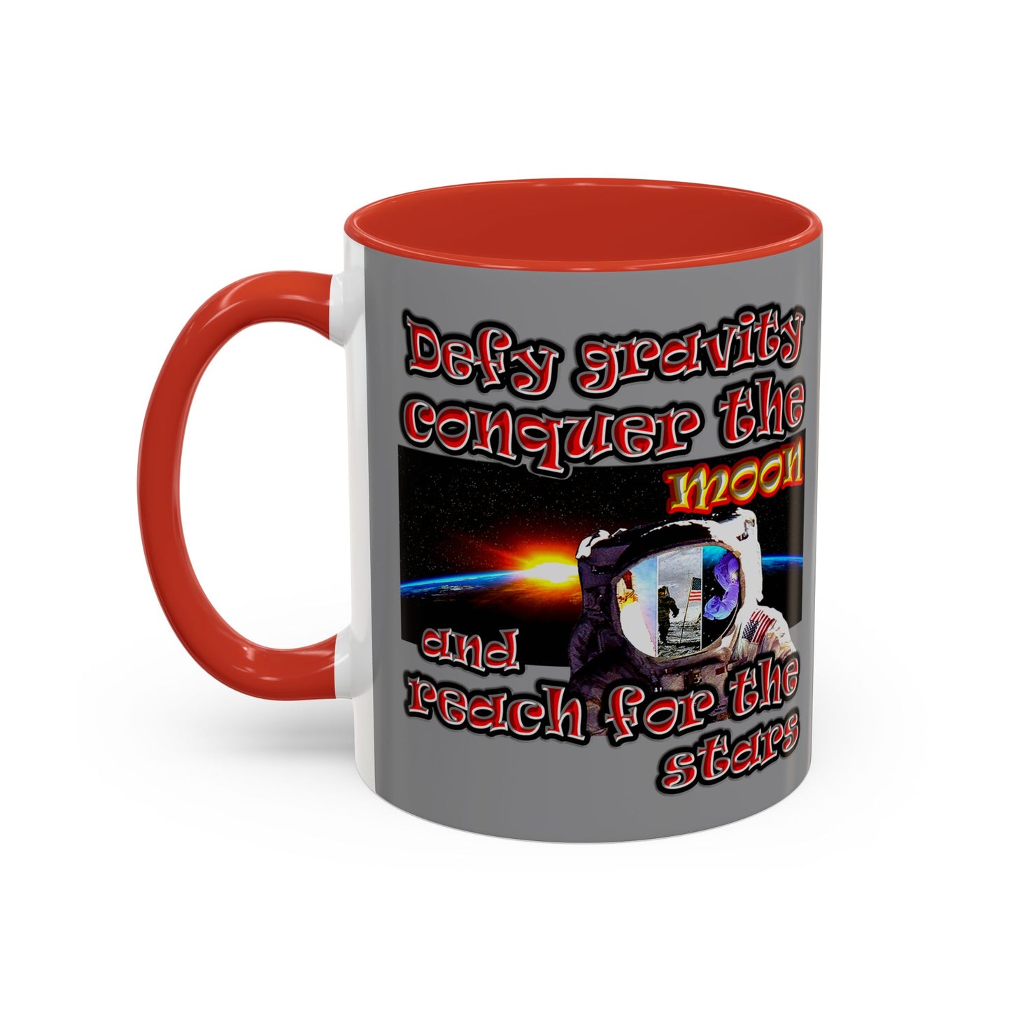 defy conquer reach - Accent Mug (grey)