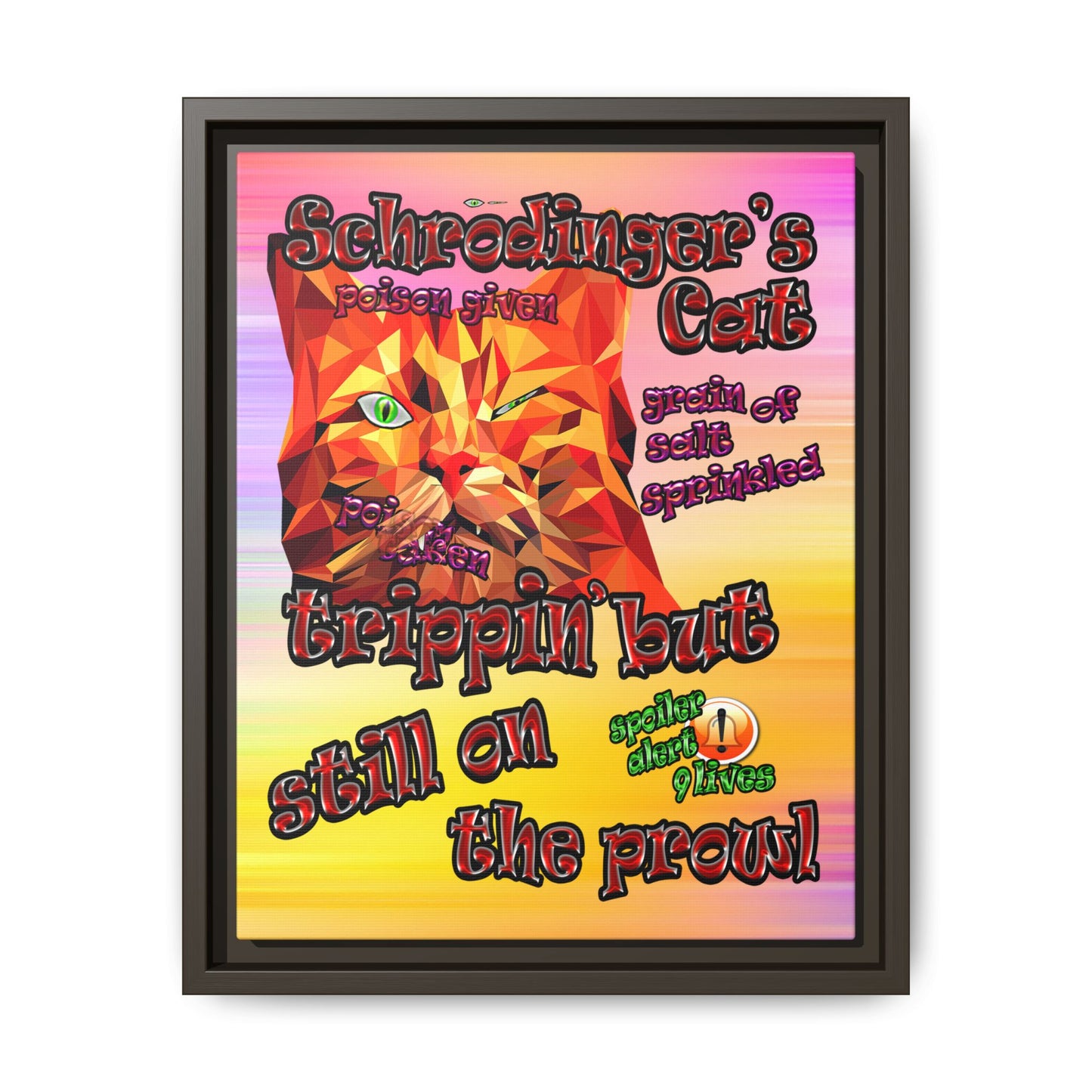 schrodinger's cat - framed canvas art (color blur)