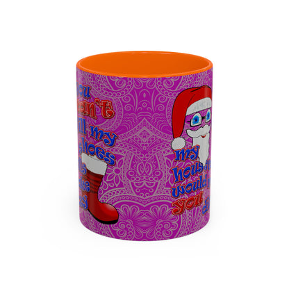 santa's shoes - Accent Mug (pink swirl)