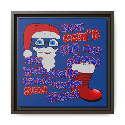 santa's shoes - framed canvas art (dark blue)