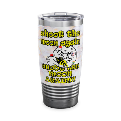 shoot the moon again - Ringneck Tumbler, 20oz (white marble)