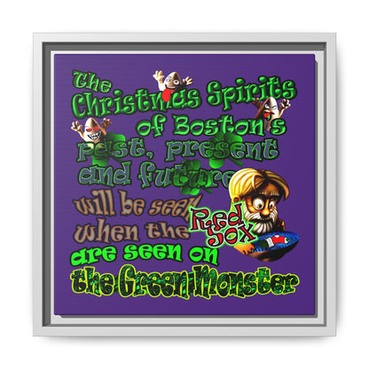 christmas spirits of boston - framed canvas art (purple)