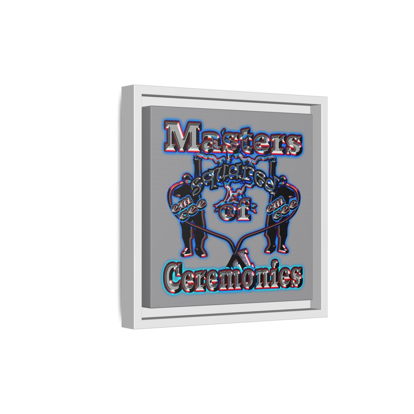 em cee squared - framed canvas art (grey)
