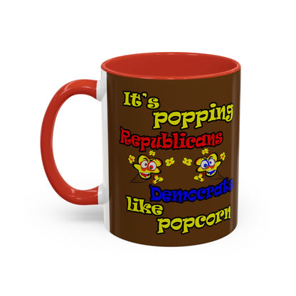 popping like popcorn - Accent Mug (brown)