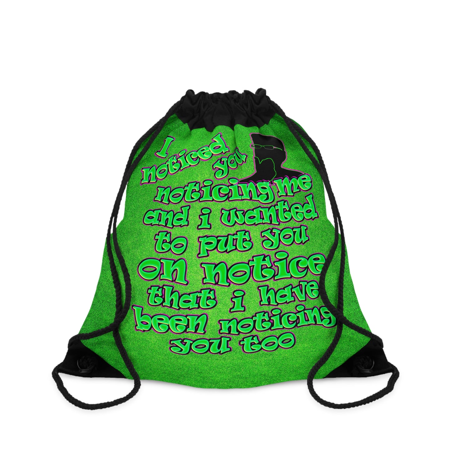 noticed you noticing - Drawstring Bag (green turf)