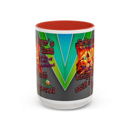schrodinger's cat - Accent Mug (rainbow split)