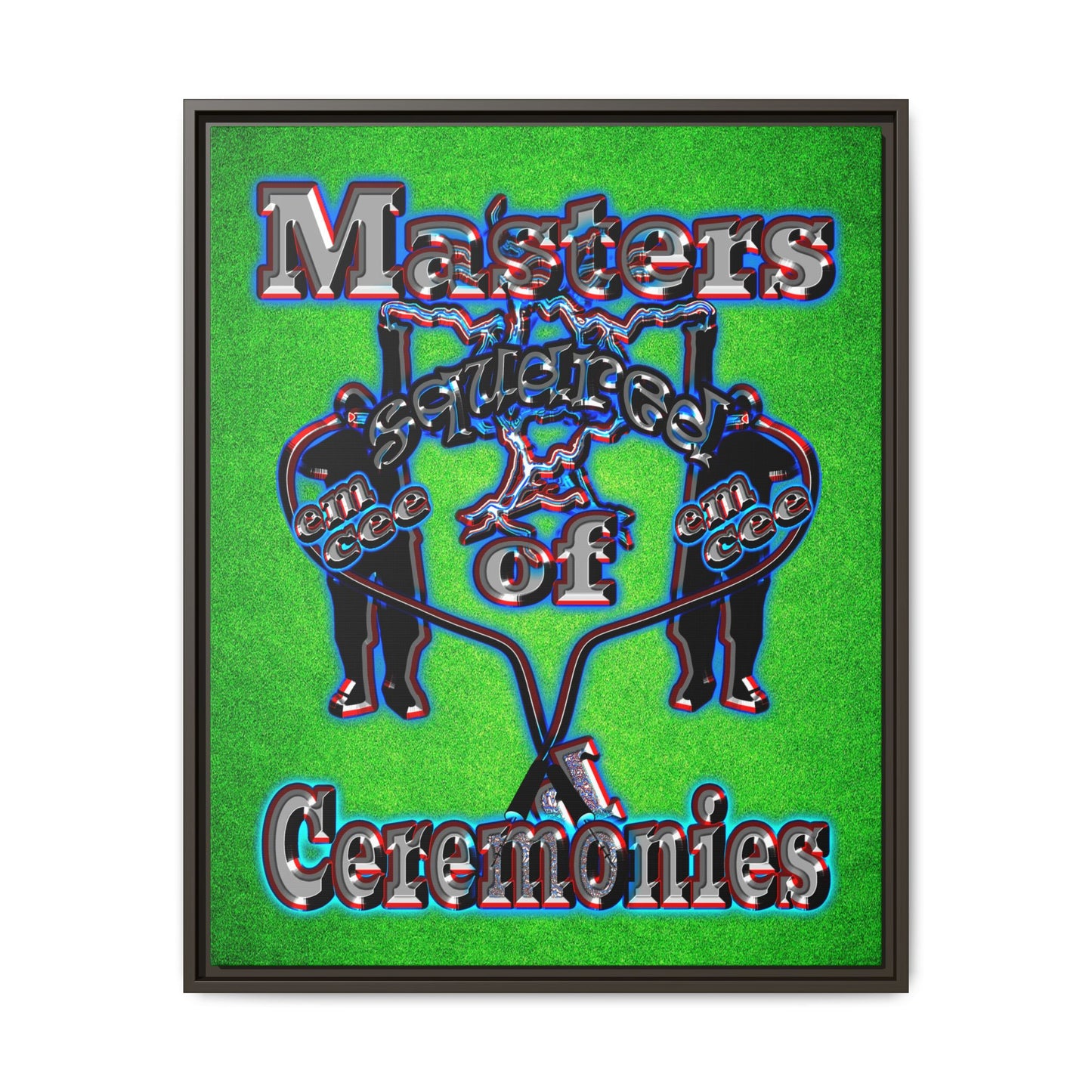 em cee squared - framed canvas art (green turf)