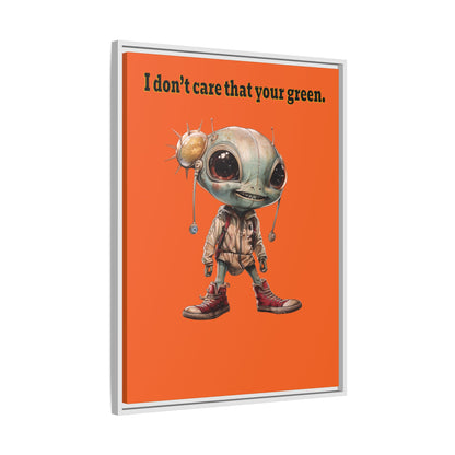 I don't care that your green - framed canvas art (orange)