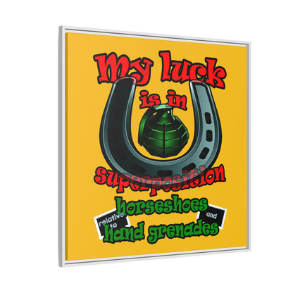 my luck - framed canvas art (yellow)