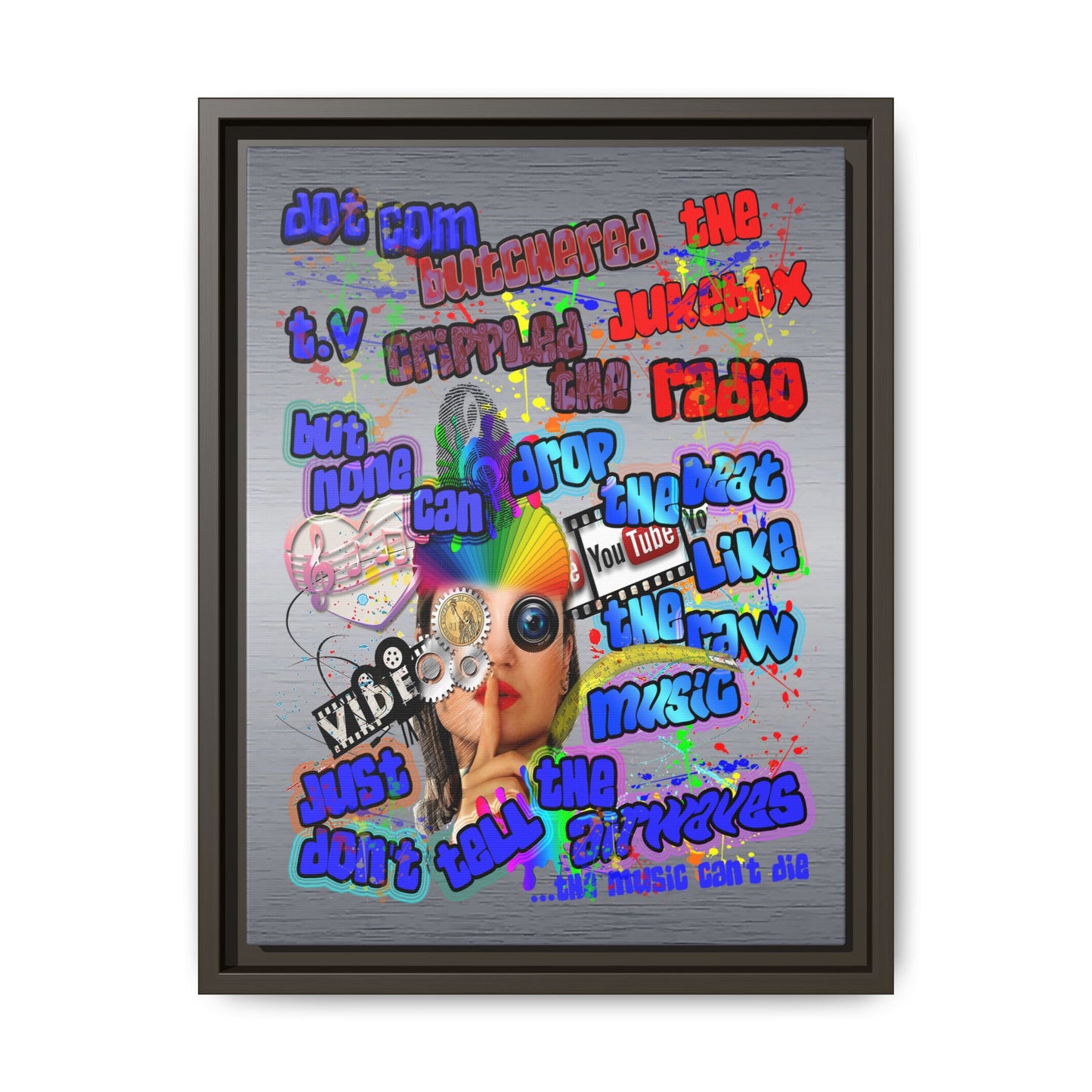 drop the beat - framed canvas art (brushed nickel)