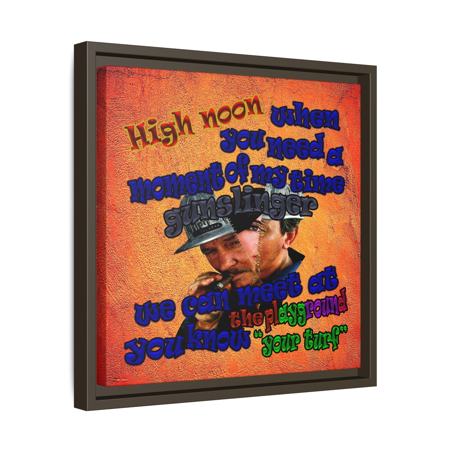 high noon - framed canvas art (burnt orange)