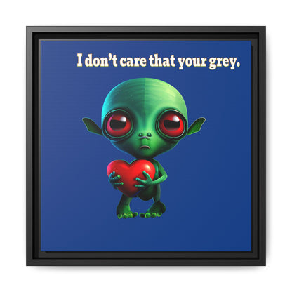 I don't care that your grey - framed canvas art (dark blue)