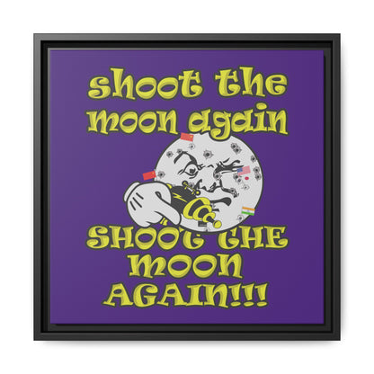 shoot the moon again - framed canvas art (purple)